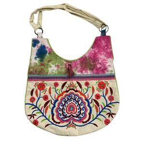 Antik Kraft Boho Tie Dye Floral Tote Bag